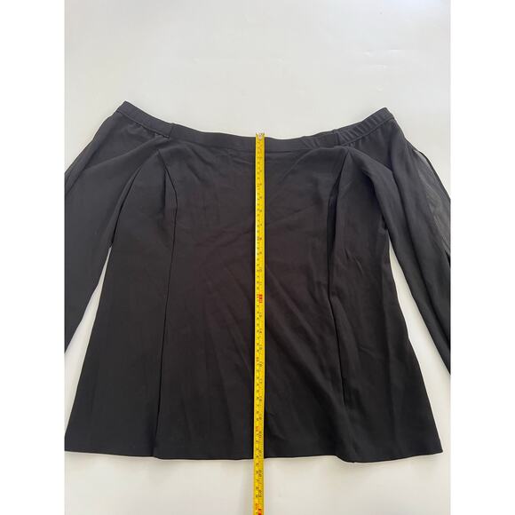 H by Halston Black Off Shoulder Blouse Womens 14 Career Office Preppy - Picture 4 of 16